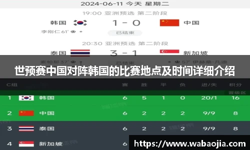 世预赛中国对阵韩国的比赛地点及时间详细介绍