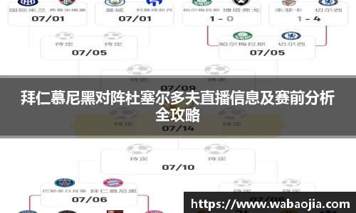拜仁慕尼黑对阵杜塞尔多夫直播信息及赛前分析全攻略